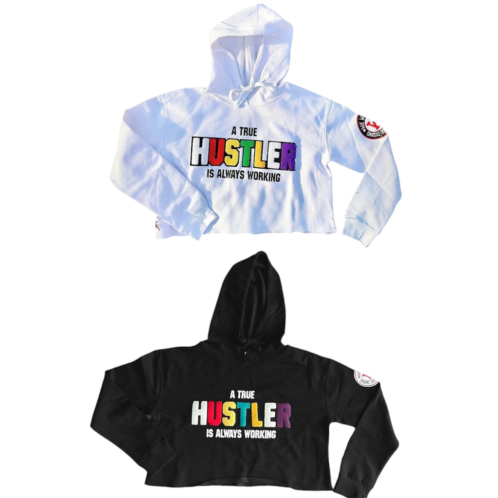 "True Hustler" Crop Hoody
