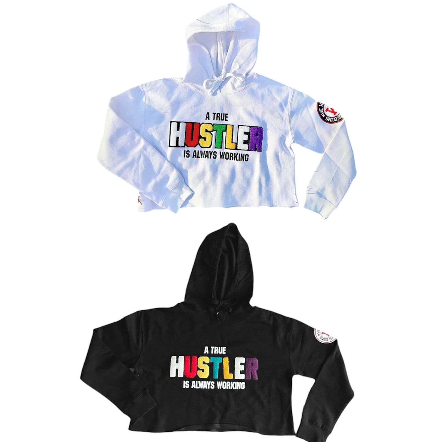 "True Hustler" Crop Hoody