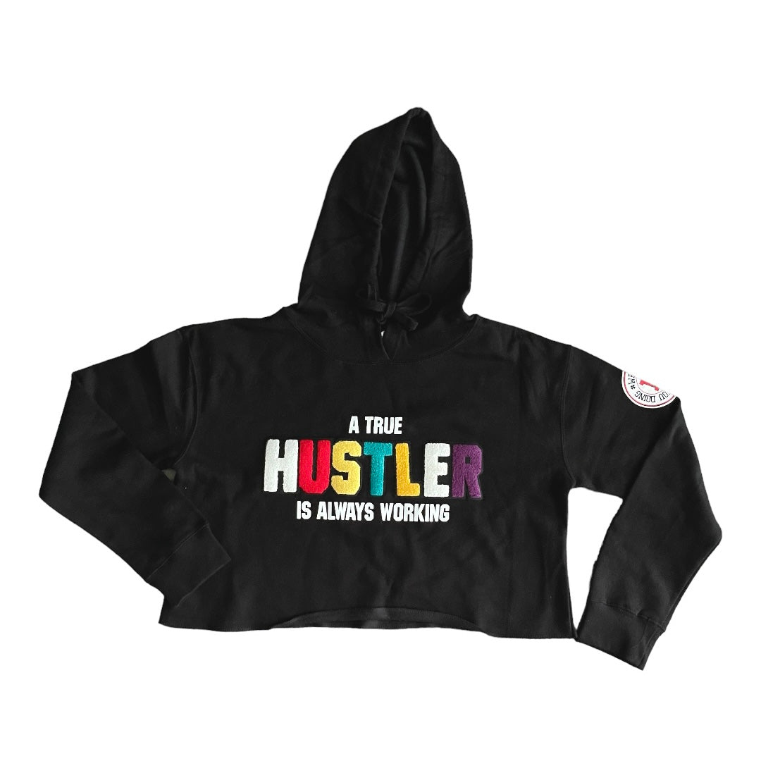 "True Hustler" Crop Hoody