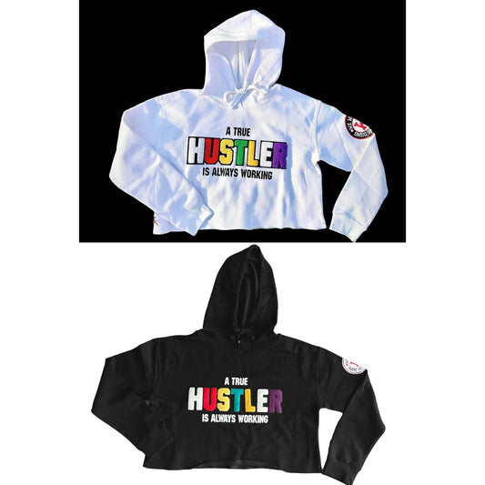 "True Hustler" Crop Hoody