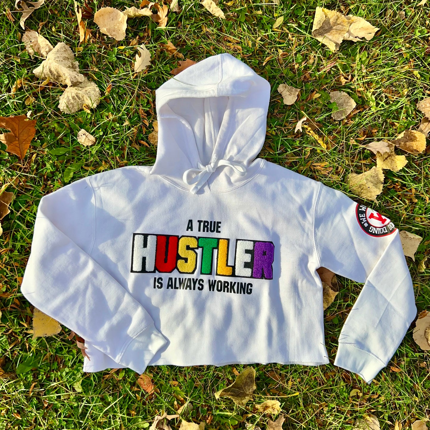 "True Hustler" Crop Hoody