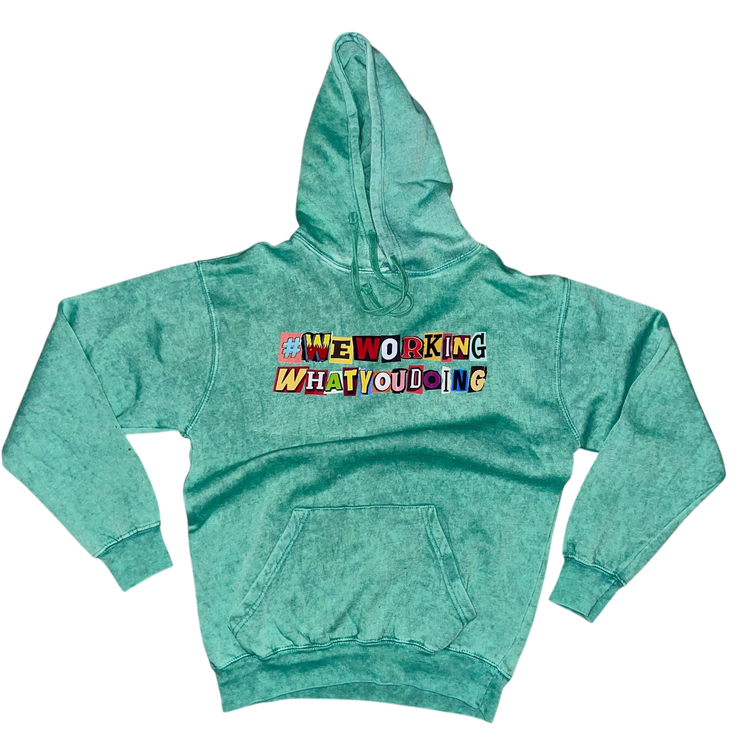 Acid Turquoise "Ransom Note" Hoody *1 of 1* MEDIUM
